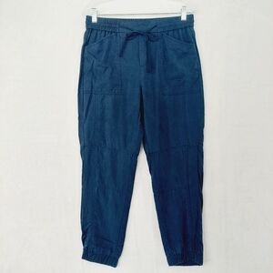 Banana Republic Blue Drawcord Square Pockets Elastic Ankle Sweatpants P1926